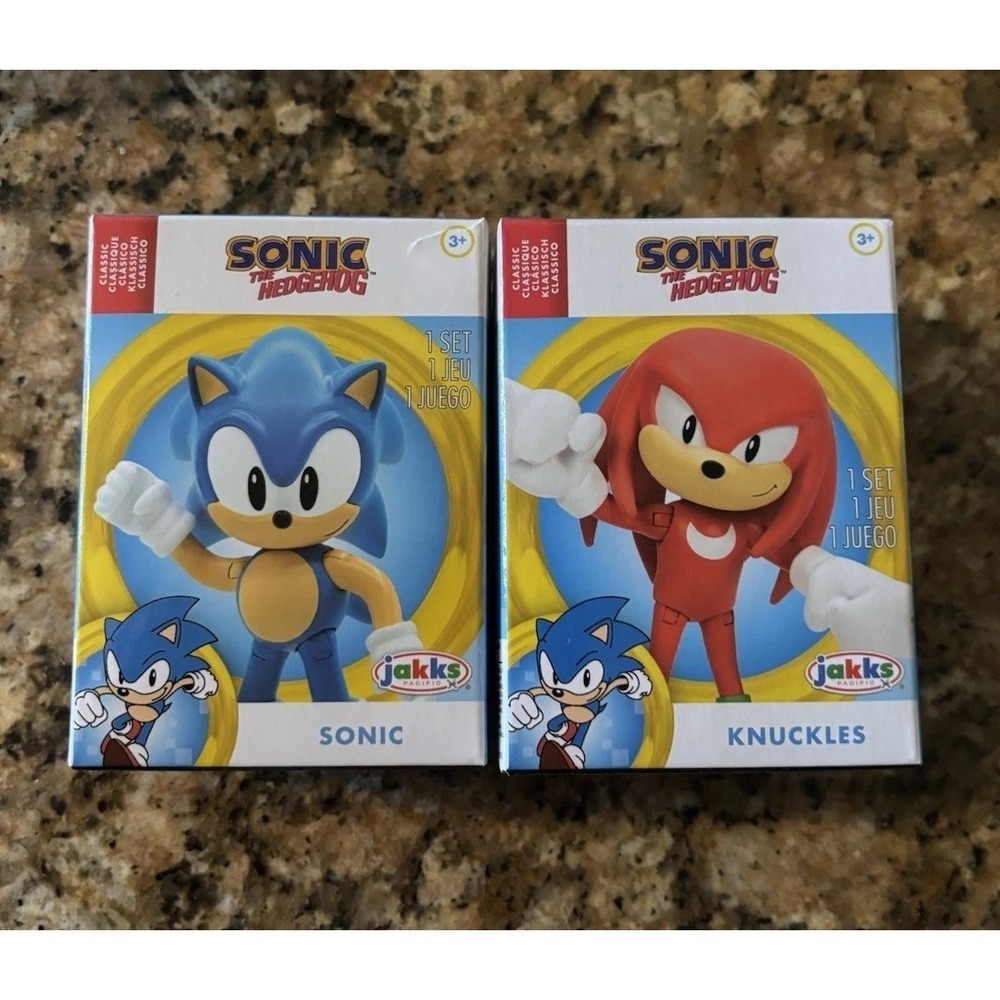 2 Jakks Sonic the Hedgehog 2.5" Sonic & Knuckles Action Figure